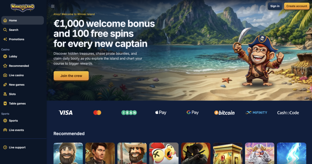 Winner Island Casino - Credit Card Casinos Review